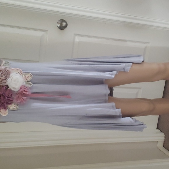 D'Closet s floral applique display scoop neck racer back flowy trapeze style - Picture 3 of 8